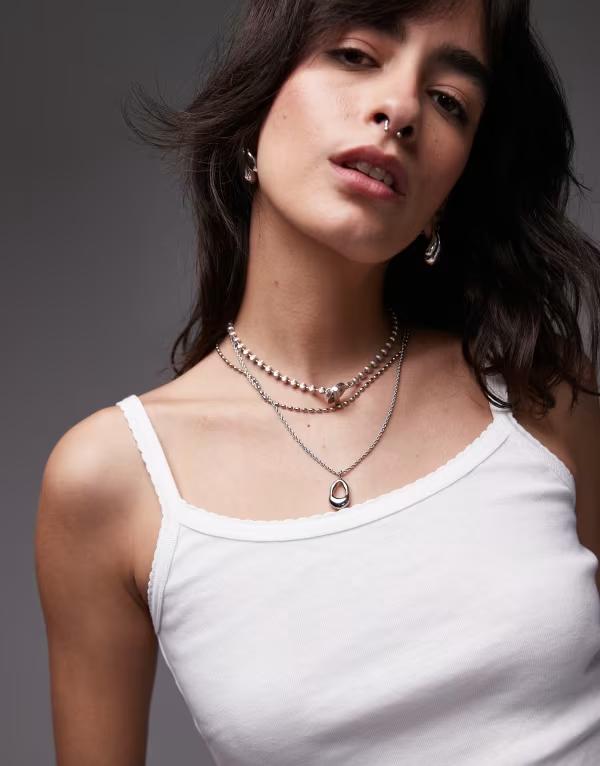 いの一番販売店 レディース トップス 限りない Topshop tank top with scallop trim WHITE 白いこと