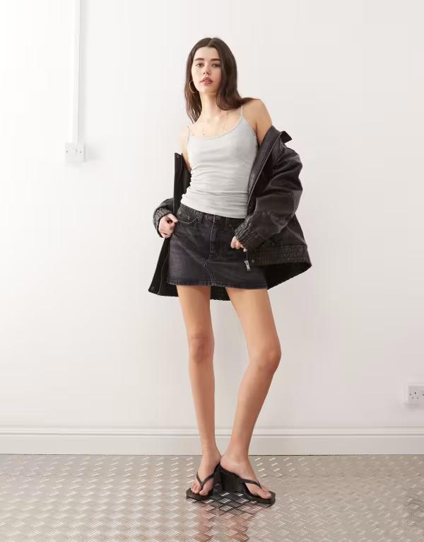 ウィークデイ レディース トップス Tシャツ Weekday skinny strap tank top melange Gray melange グレー