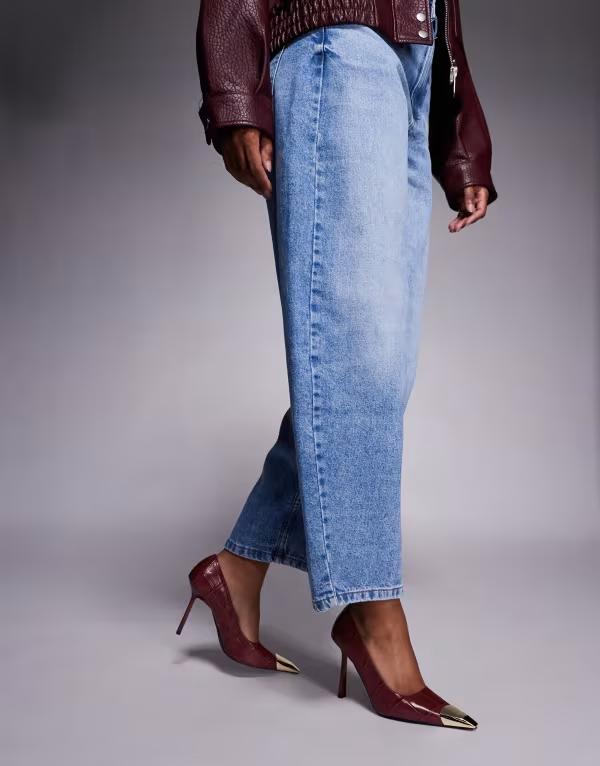 パブリックデザイア レディース シューズ パンプス ヒール Public Desire Olivia heeled pumps croc Burgundy croc バーガンディ