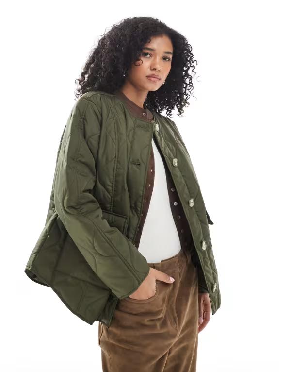ヴェロモーダ レディース アウター ジャケット・ブルゾン キルティング Vero Moda onion quilted short jacket with pockets Grape leaf グレープ|ReVida 店