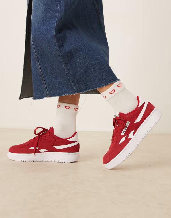 リーボック レディース シューズ スニーカー Reebok Club C Double Revenge sneakers and Burgundy バーガンディ