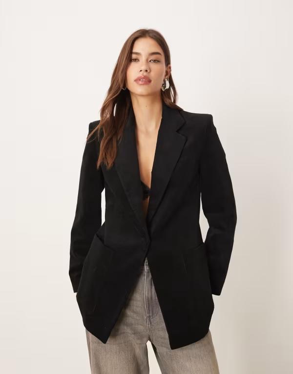 マンゴ レディース アウター 上衣・上衣 スポーツジャケット Mango tailored blazer Black 黒いこと
