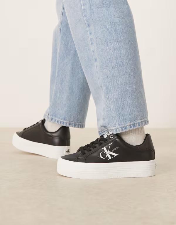カルバンクライン レディース シューズ スニーカー Calvin Klein Jeans vulc flatform sneakers \u0026 Black ブラック