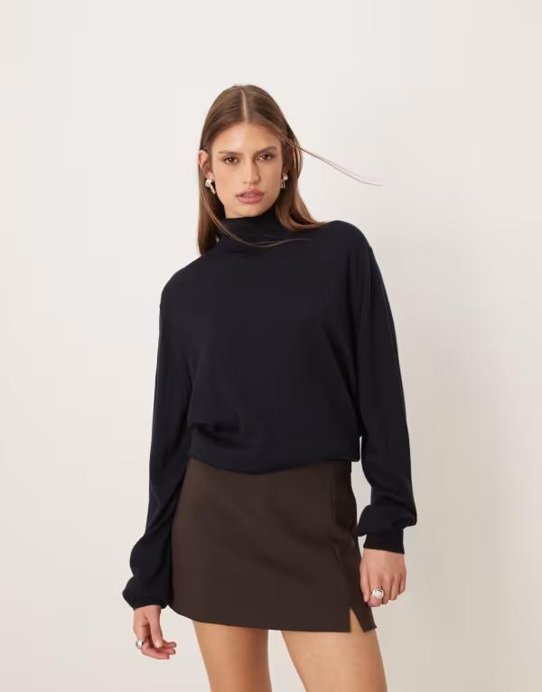 エイソス レディース ボトムスカート ミニ ASOS DESIGN pelmet mini skort in chocolate チョコレート 11,920円