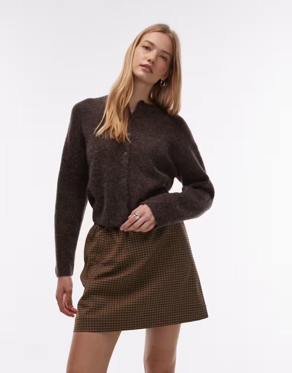 アンドアザーストーリーズ レディース アウター ジレー 羊毛 \u0026 Other Stories alpacand wool blend cardigan with button front インチ dark brown 赤銅色