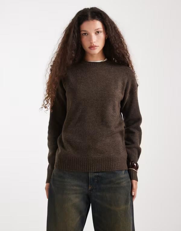 コットンオン レディース アウター パーカー・スウェット プルオーバー Cotton luxe crew sweatshirt インチ dark oak heather Dark Oak Heather ギョリュウモドキ
