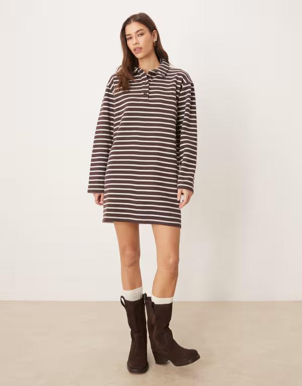 エイソス レディース アウター ニット・セーター ASOS DESIGN supersoft rugby dresstripesTRIPE ストライプ