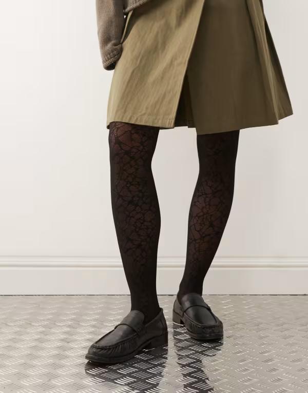ウィークデイ レディース ボトムス レギンス レース Weekday lace tights Black ブラック