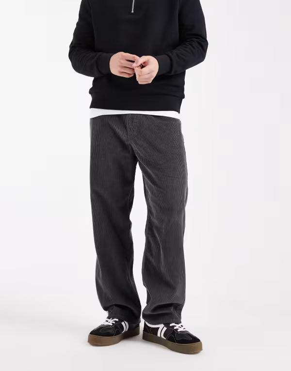 手玉 アンド ジョーンズ メンズ ボトムス 心地好いズボン下 Jack \u0026 Jones Alex baggy cord pants インチ dark Castlerock 薄墨色