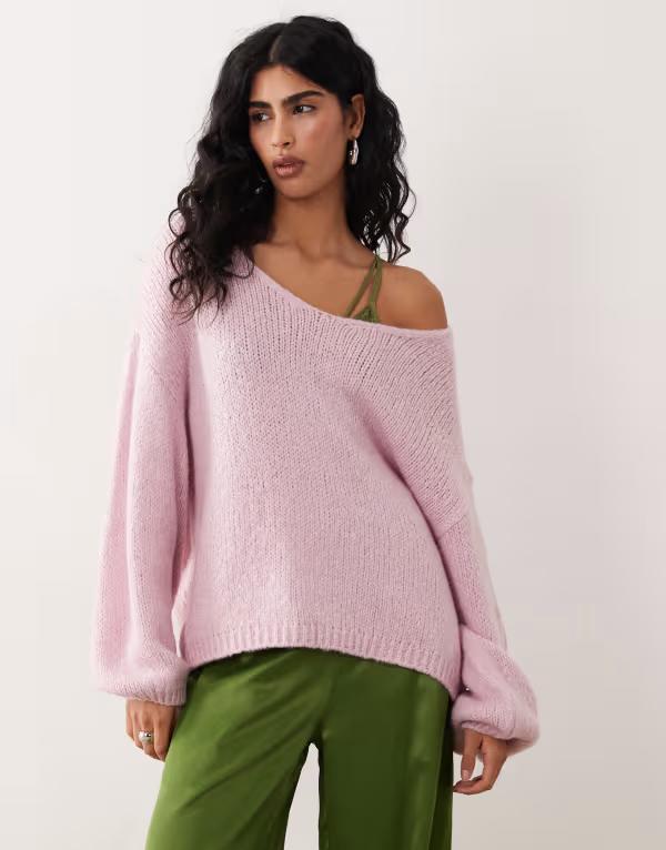 ジェイディーワイ レディース アウター ニット・セーター JDY slouchy oversized sweater in light Fragrant lilac ライラック