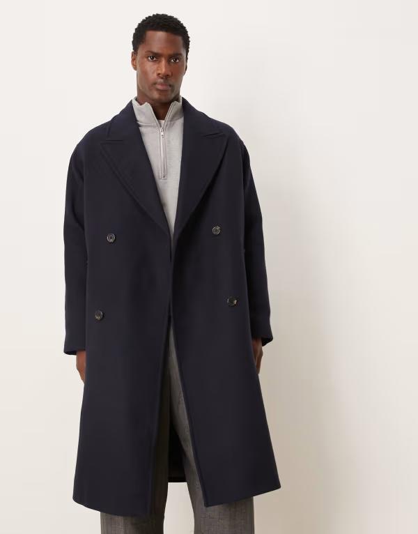 セレクティッド メンズ アウター コート ウール Selected wool mix coat Navy ネイビー