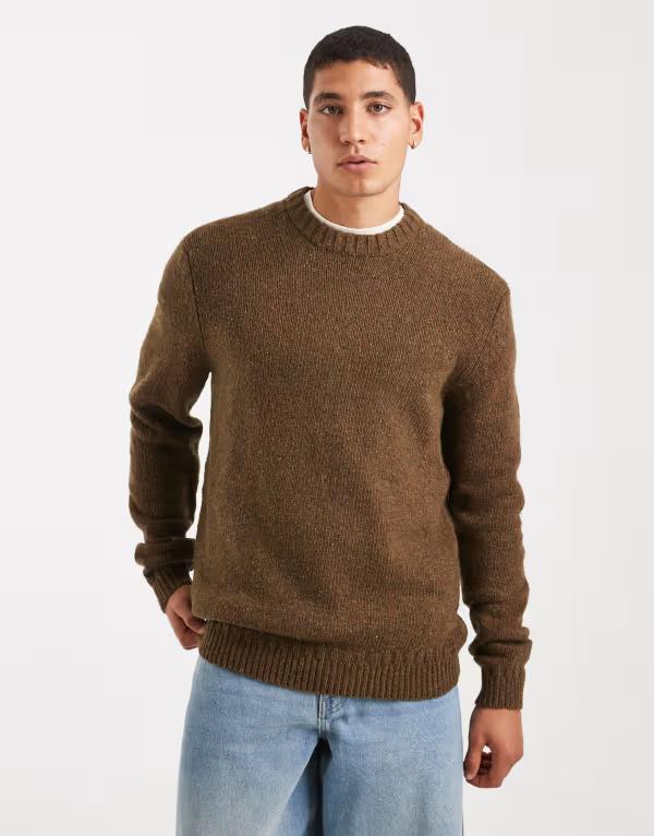 オンリーアンドサンズ メンズ アウター 編み物・スウェーター 労働者の一団素っ首 ONLY \u0026 SONS crew necknit sweater インチ speckled olive Rubber オリーブ