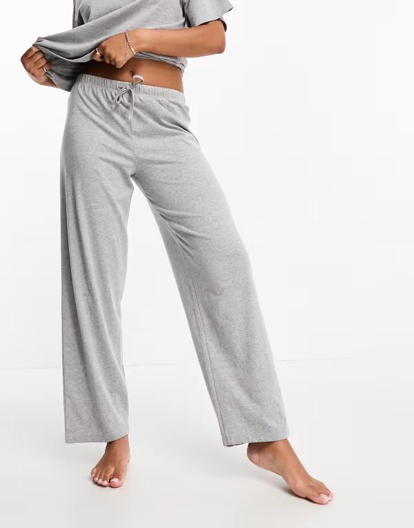 エイソス レディース ボトムス カジュアルパンツ コットン ASOS DESIGN mix & match cotton pajama pants in heather Gray Heather グレー