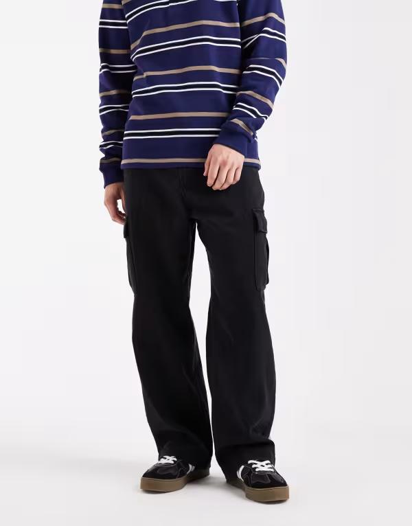 ジャック アンド ジョーンズ メンズ ボトムス カジュアルパンツ カーゴパンツ Jack & Jones baggy cargo pants Black ブラック