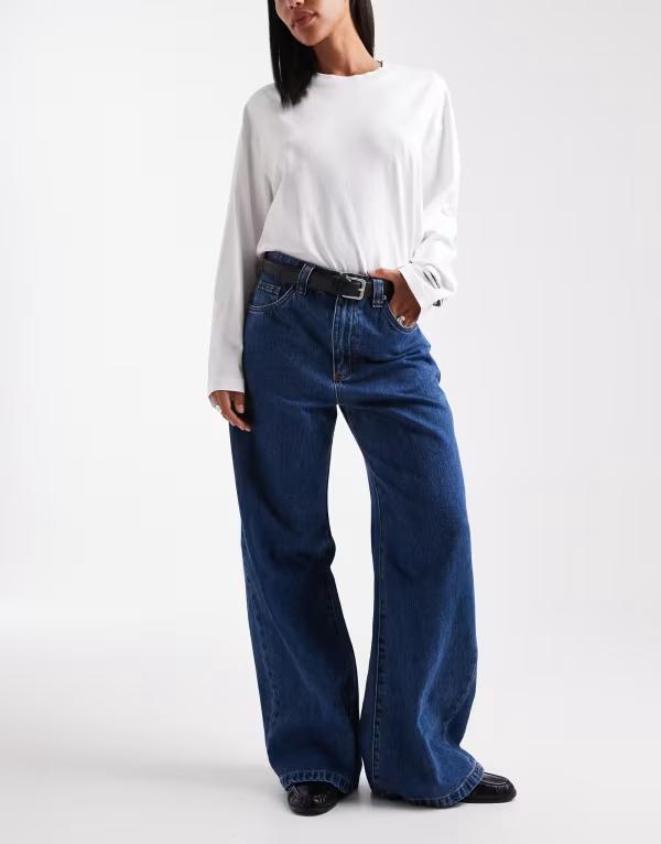 コットンオン レディース ボトムス デニムパンツ ローライズ Cotton low rise super baggy jean in sandman BLUE ブルー|ReVida 店