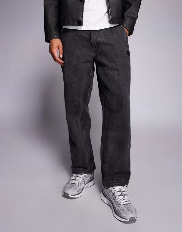 ベイシング エイプ メンズ ボトムス カジュアルパンツ コットン Aape by A Bathing Ape loose fit cotton twill pantspray dye Black ブラック