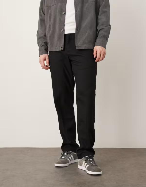 マンゴ メンズ ボトムス カジュアルパンツ Mango classic tailored pants Black ブラック