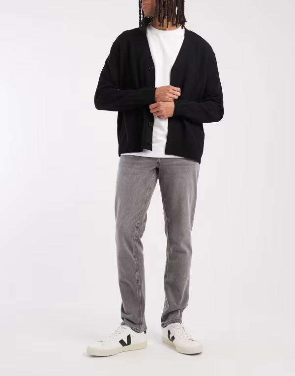 エイソス メンズ ボトムス デニムパンツ スリムフィット ジーンズ ASOS DESIGN slim fit jeans washed Gray グレー