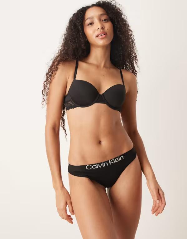 カルバンクライン レディース アンダー御召しもの ブリーフズボン下 綿織物 Calvin Klein ck cotton thong Black 黒いこと