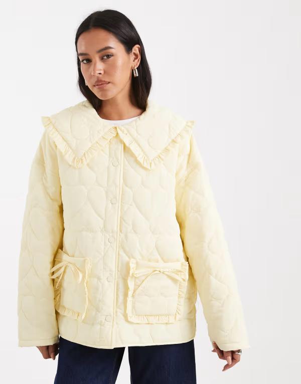 ミスセルフフリッジ レディース アウター 上衣・上衣 キルティング Misselfridge quilted liner jacket with collar インチ buttermilk