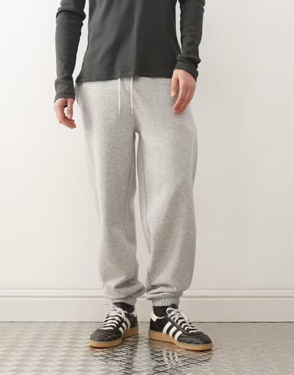 コルージョン メンズ ボトムス カジュアルパンツ スウェットパンツ COLLUSION gray heather cuffed sweatpants Gray グレー