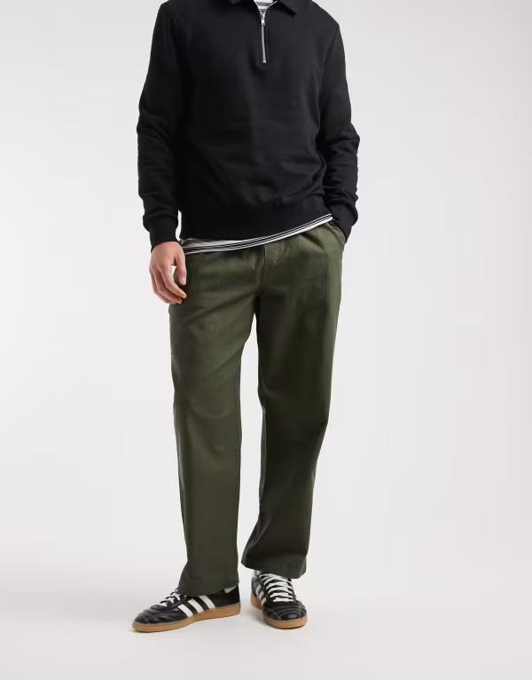 ファーラー メンズ ボトムス カジュアルパンツ Farah Greenport drawstring pants 300 rosemary グリーン