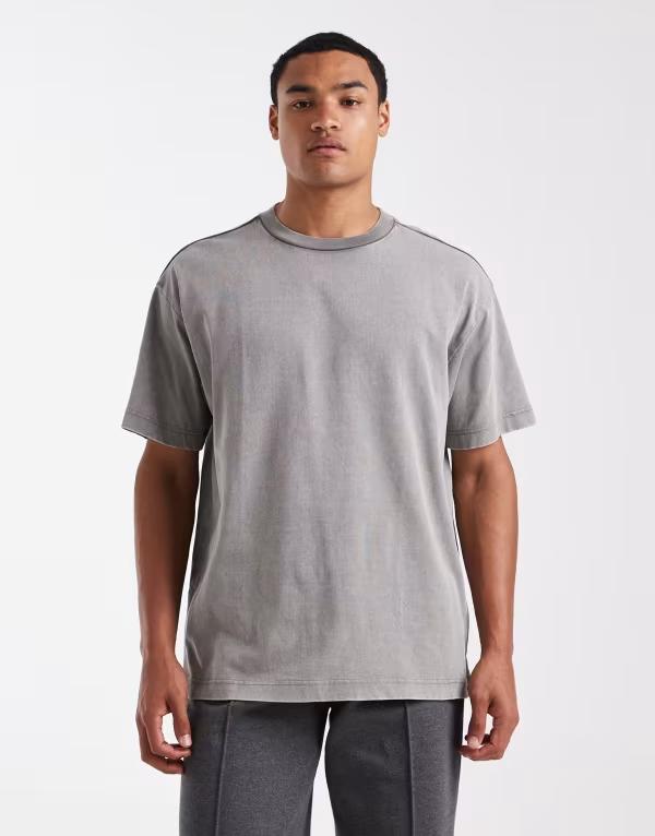 コットンオン メンズ トップス Tシャツ Cotton boxy fit-shirt in slate stone Slate stone スレート