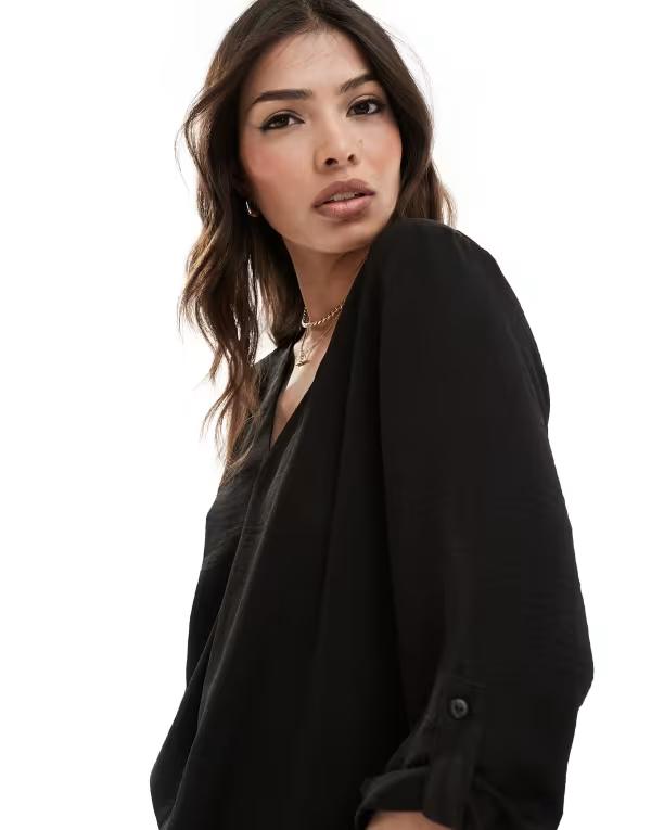 ジェイディーワイ レディース トップス シャツ Vネック ブラウス JDY V-neck blouse Black ブラック