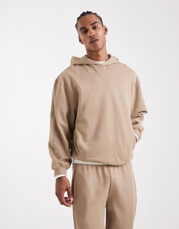 エイソス メンズ アウター パーカー・スウェット ASOS DESIGN circular design collection heavyweight hoodie インチ 400gsm インチ stone Desertaupe トープ トップス-メンズファッション-パーカー