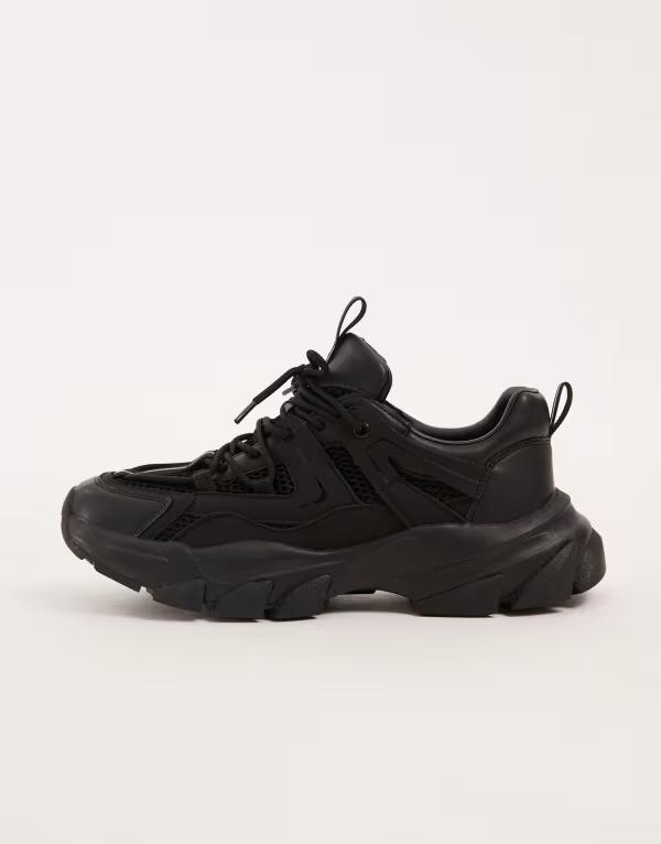 エイソス メンズ シューズ スニーカー ASOS DESIGN chunky sole sneakers Black ブラック