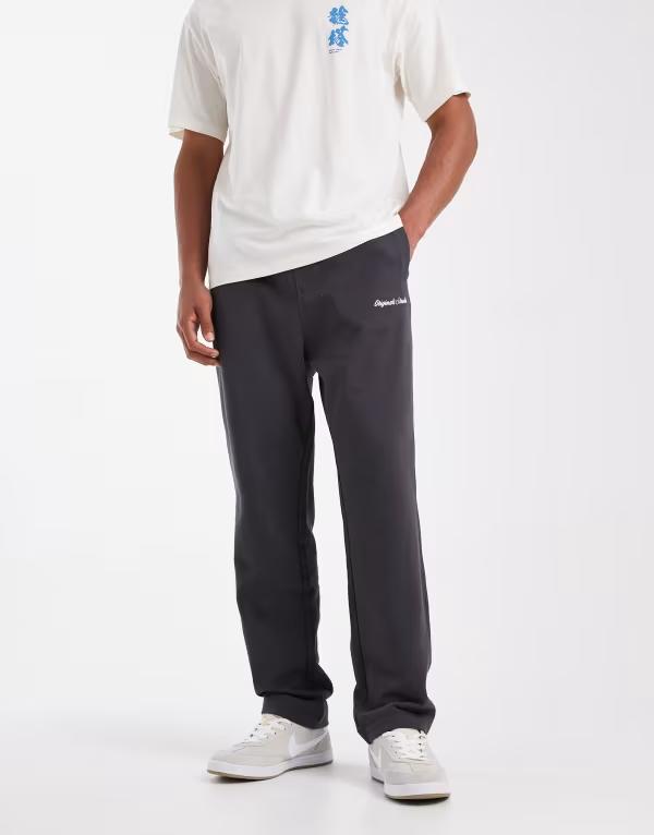 ジャック アンド ジョーンズ メンズ ボトムス カジュアルパンツ スウェットパンツ Jack & Jonestudio sweatpants in dark Asphalt グレー｜ReVida 店