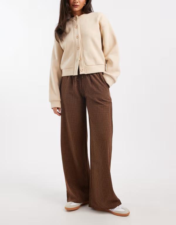 デイジーストリート レディース ボトムス 心地好いズボン下 Daisy Street pull on drawstring pants インチ rust plaid Rust check 挙げ句の果て