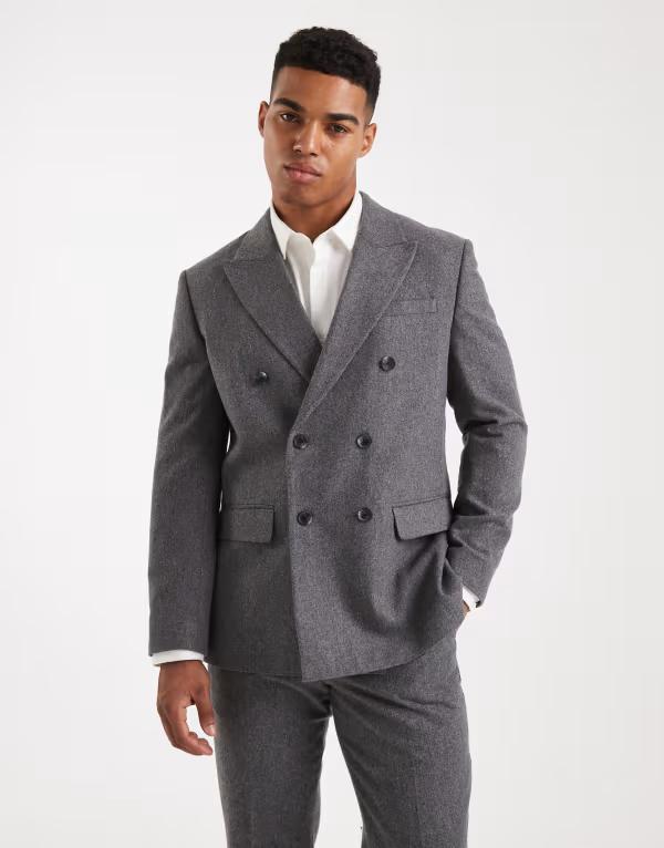 ジャック アンド ジョーンズ メンズ アウター ジャケット・ブルゾン ウール Jack & Jones Premium relaxed wool suit jacket Gray Melange グレー