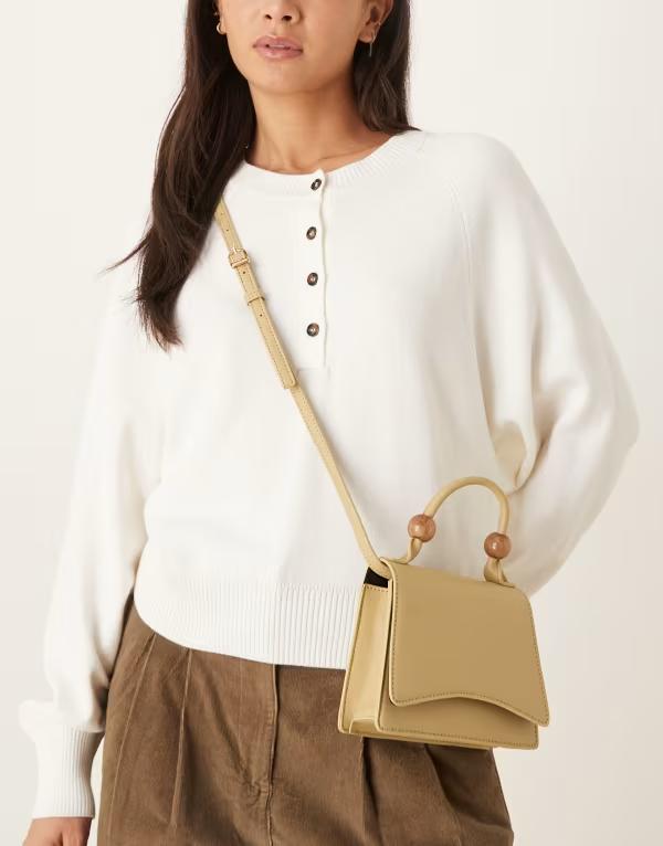 エイソス レディース バッグ ASOS DESIGN resin ball top handle crossbody bag with detachable strap in pistachio green グリーン