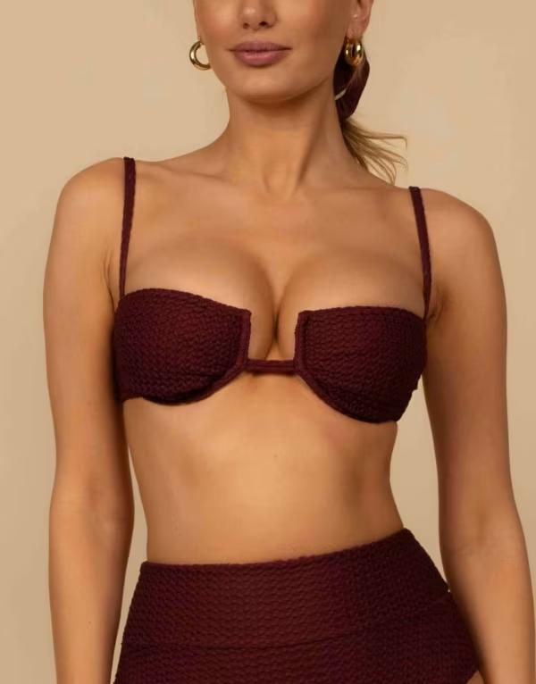 モンシー レディース 水着 トップのみ MONTCE simonette bikini top in maroon crochet Maroon Crochet マルーン