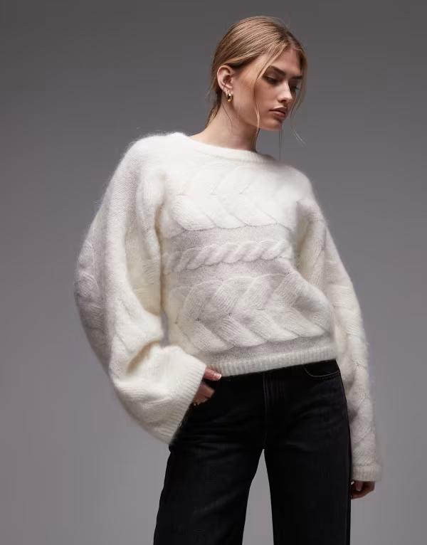 アンドアザーストーリーズ レディース アウター ニット・セーター ウール & Other Stories wool blend cable knit sweater white ホワイト｜ReVida 店