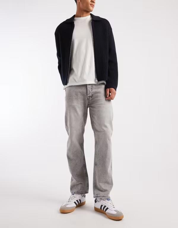 万力 アンド ジョーンズ メンズ ボトムス ジーンズズボン下 デニム Jack \u0026 Jones Christraight jeans インチ light Gray Denim 薄墨色
