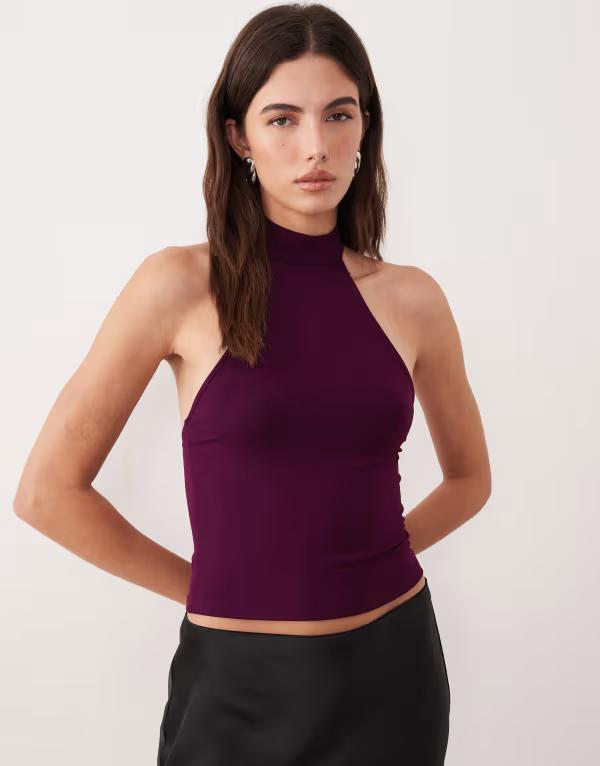 モーテル レディース トップス シャツ ハイネック Motel Galile high neck top in fig