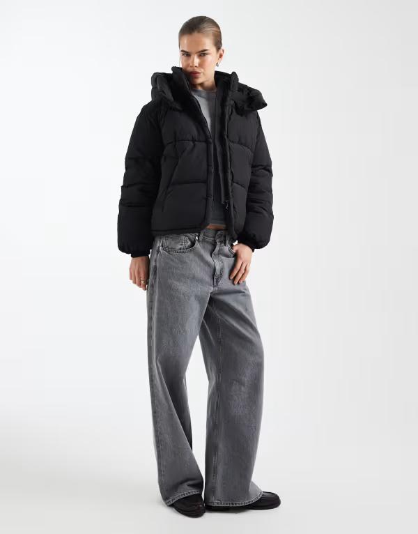 オンリー レディース アウター ジャケット・ブルゾン ONLY hooded puffer jacket Black ブラック