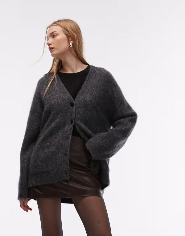 アンドアザーストーリーズ レディース アウター ジレー 羊毛 \u0026 Other Stories wool mix cardigan gray 薄墨色