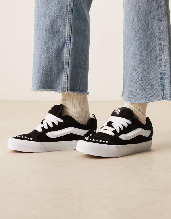 バンズ レディース シューズ スニーカー Vans Knu Skool sneakers with pearl detail Black ブラック