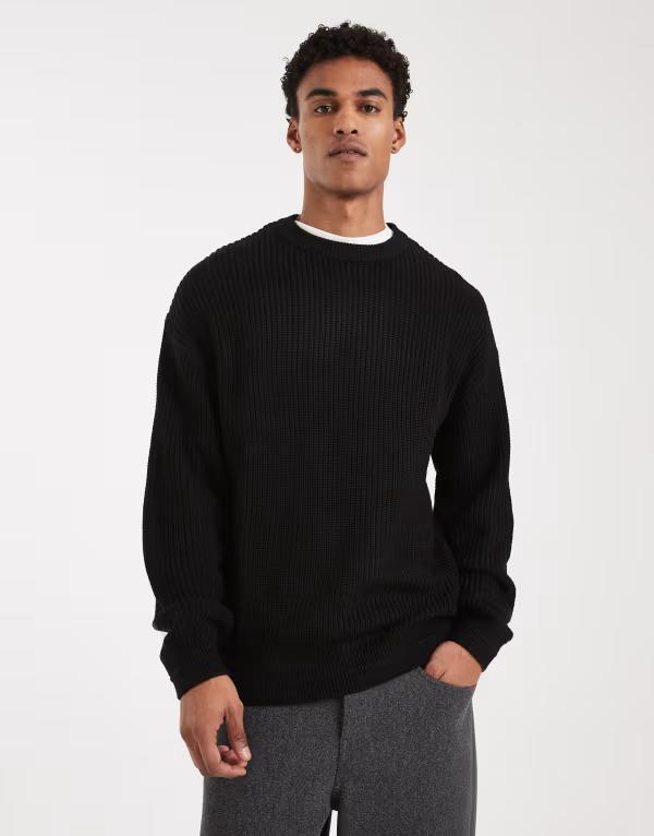 ジャック アンド ジョーンズ メンズ アウター ニット・セーター Jack & Jones oversized sweater Black ブラック