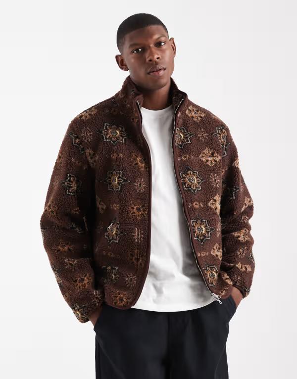 手玉 アンド ジョーンズ メンズ アウター 上衣・上衣 刷り上げる Jack \u0026 Jones printeddy jacket Deep Mahogany バーガンディ