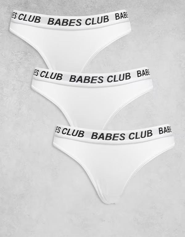 ブレーブソウル レディース アンダーウェア ブリーフパンツ Brave Soul 3 pack babes club thongs with elastic waistband WHITE ホワイト