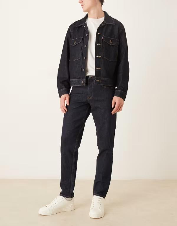 エイソス メンズ ボトムス デニムパンツ ジーンズ ASOS DESIGN tapered jeans indigo INDIGO インディゴ