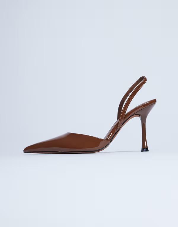 トップショップ レディース シューズ パンプス ヒール Topshop Angel heeled pumps in tan patentAN タン｜ReVida 店