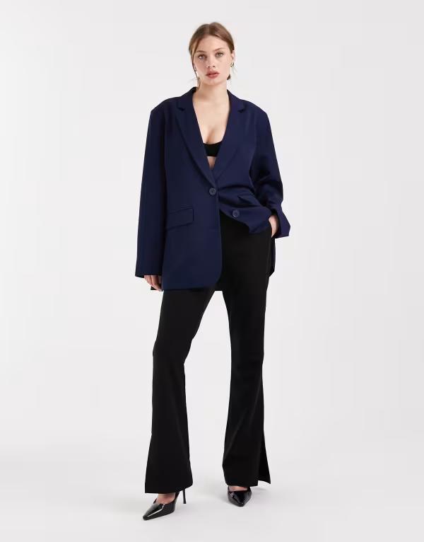 ピーシーズ レディース アウター ジャケット・ブルゾン ブレザー PIECES oversized tailored blazer Maritime blue ブルー
