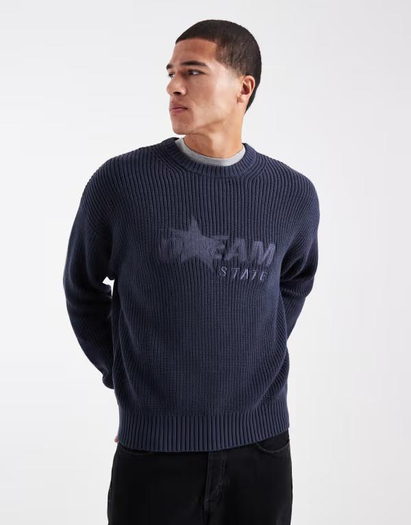 コットンオン メンズ トップス Tシャツ Cotton box fit-shirt indigo INDIGO インディゴ
