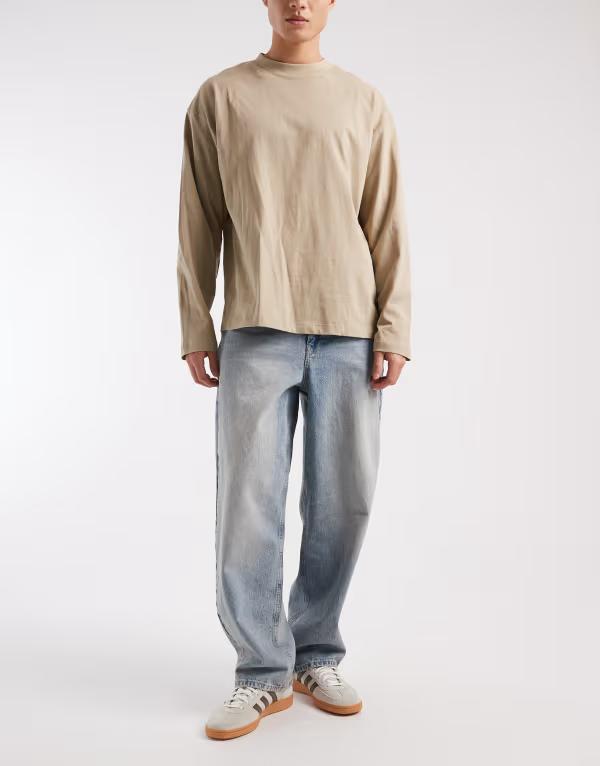 エイソス メンズ ボトムス デニムパンツ ジーンズ ASOS DESIGN loose straight jeans in dark washedark washed blue ブルー