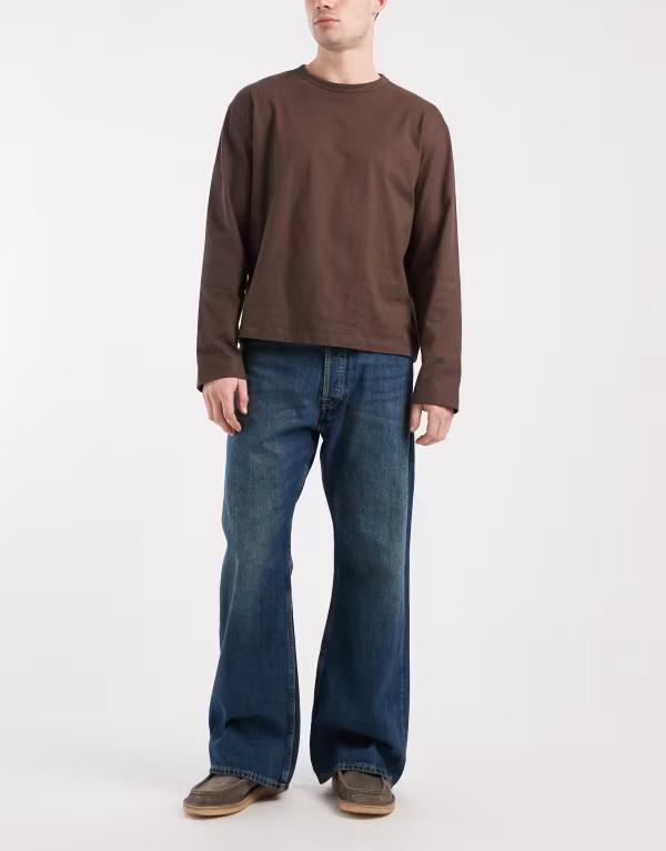ジャック アンド ジョーンズ メンズ ボトムス デニムパンツ ジーンズ Jack & Jones Intelligence Toby flared jeans in mid Blue Denim デニム